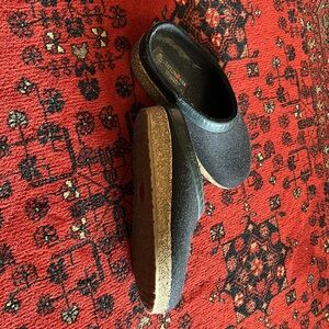 Haflinger pure wool navy slippers